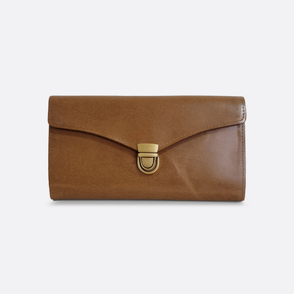 Women's waxed cowhide leather wallet/purse Prya V2 design