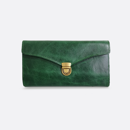 Women's waxed cowhide leather wallet/purse Prya V2 design