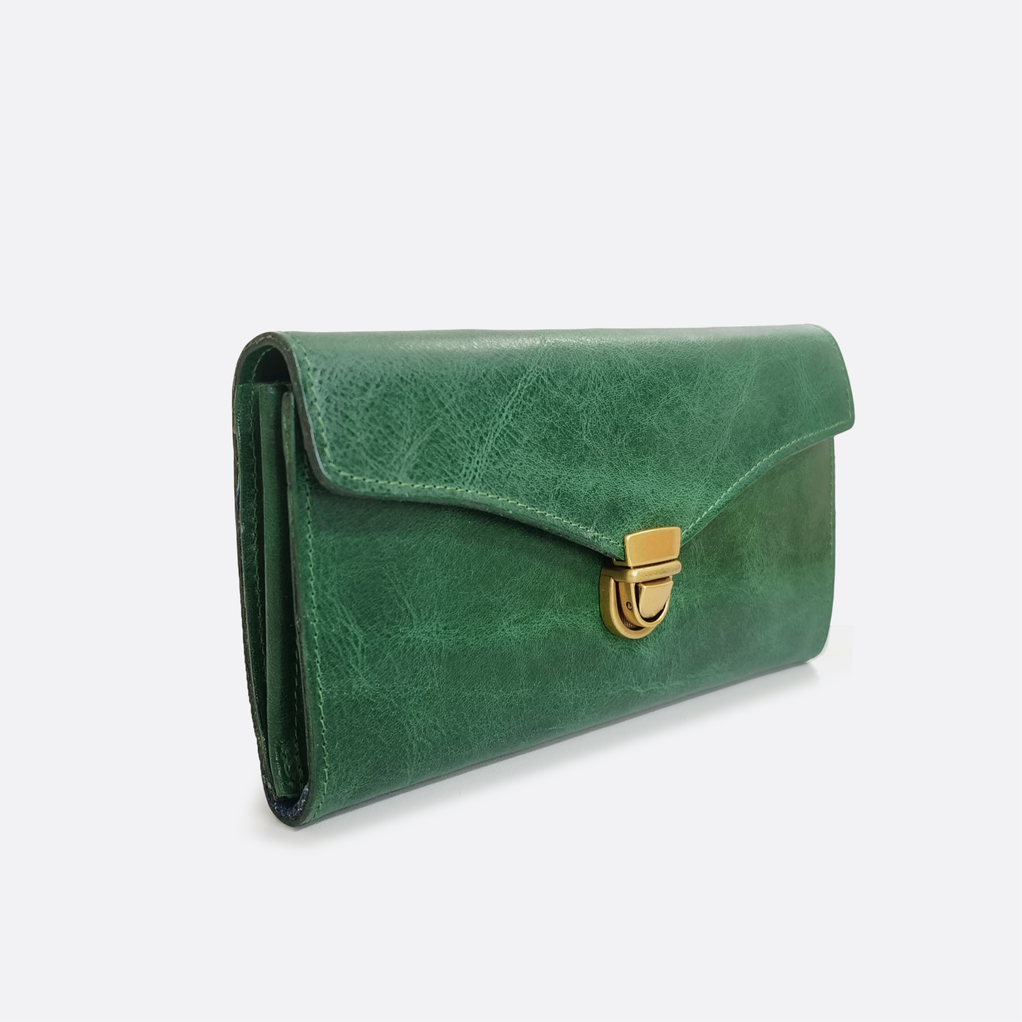 Women's waxed cowhide leather wallet/purse Prya V2 design