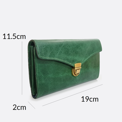 Women's waxed cowhide leather wallet/purse Prya V2 design