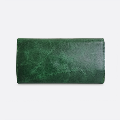 Women's waxed cowhide leather wallet/purse Prya V2 design