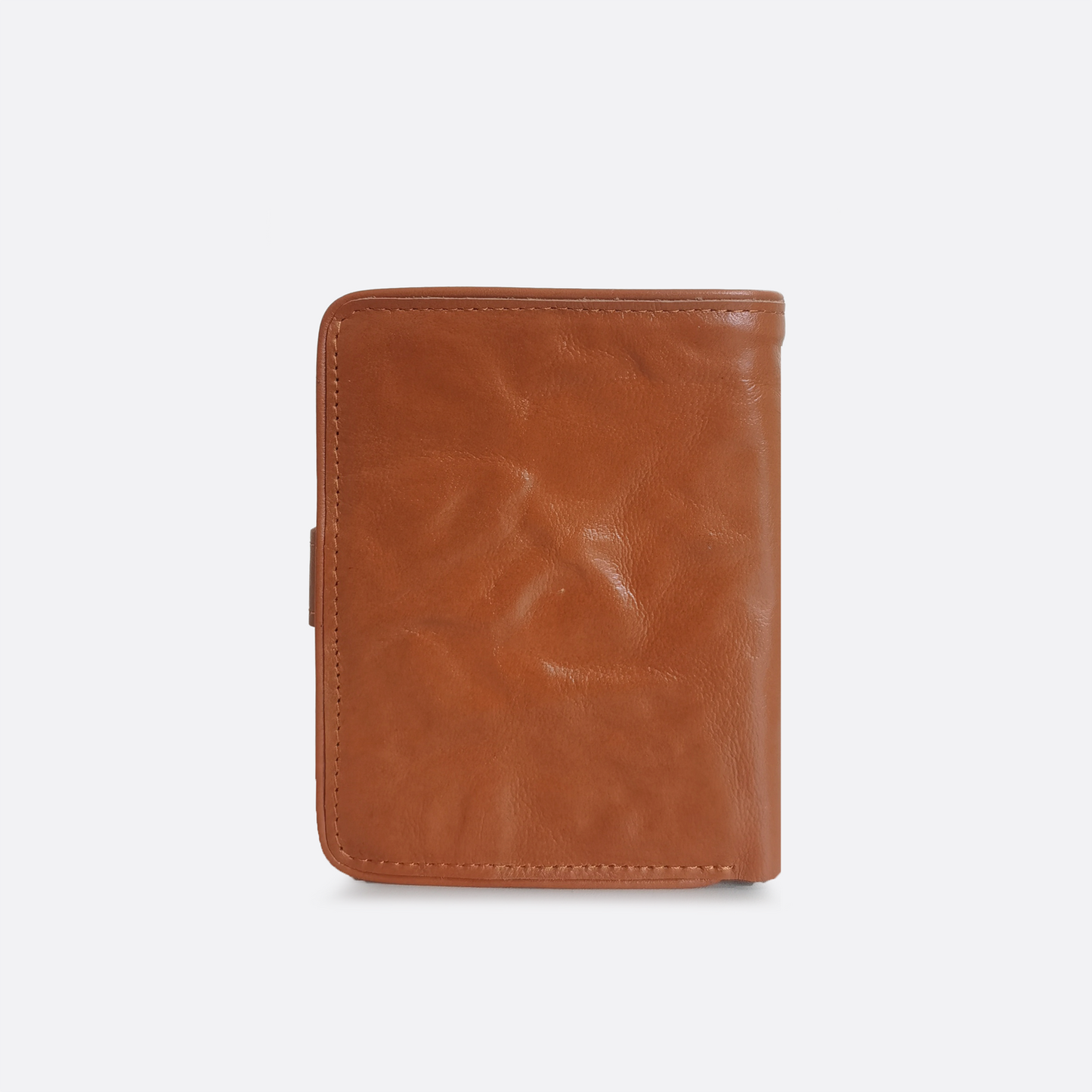 Women's and Men's unisex cowhide leather vertical flap wallet with button