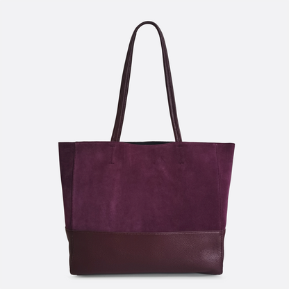 Women's genuine cowhide mixed suede leather handbag Depaule design