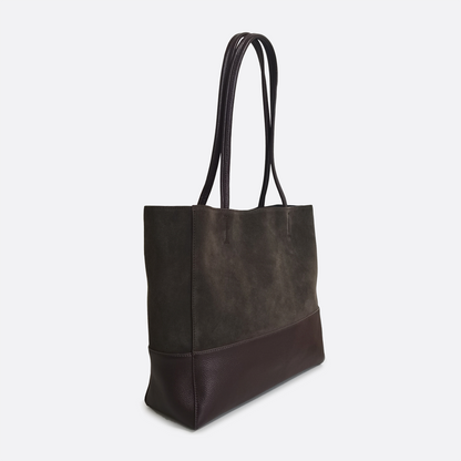 Women's genuine cowhide mixed suede leather handbag Depaule design