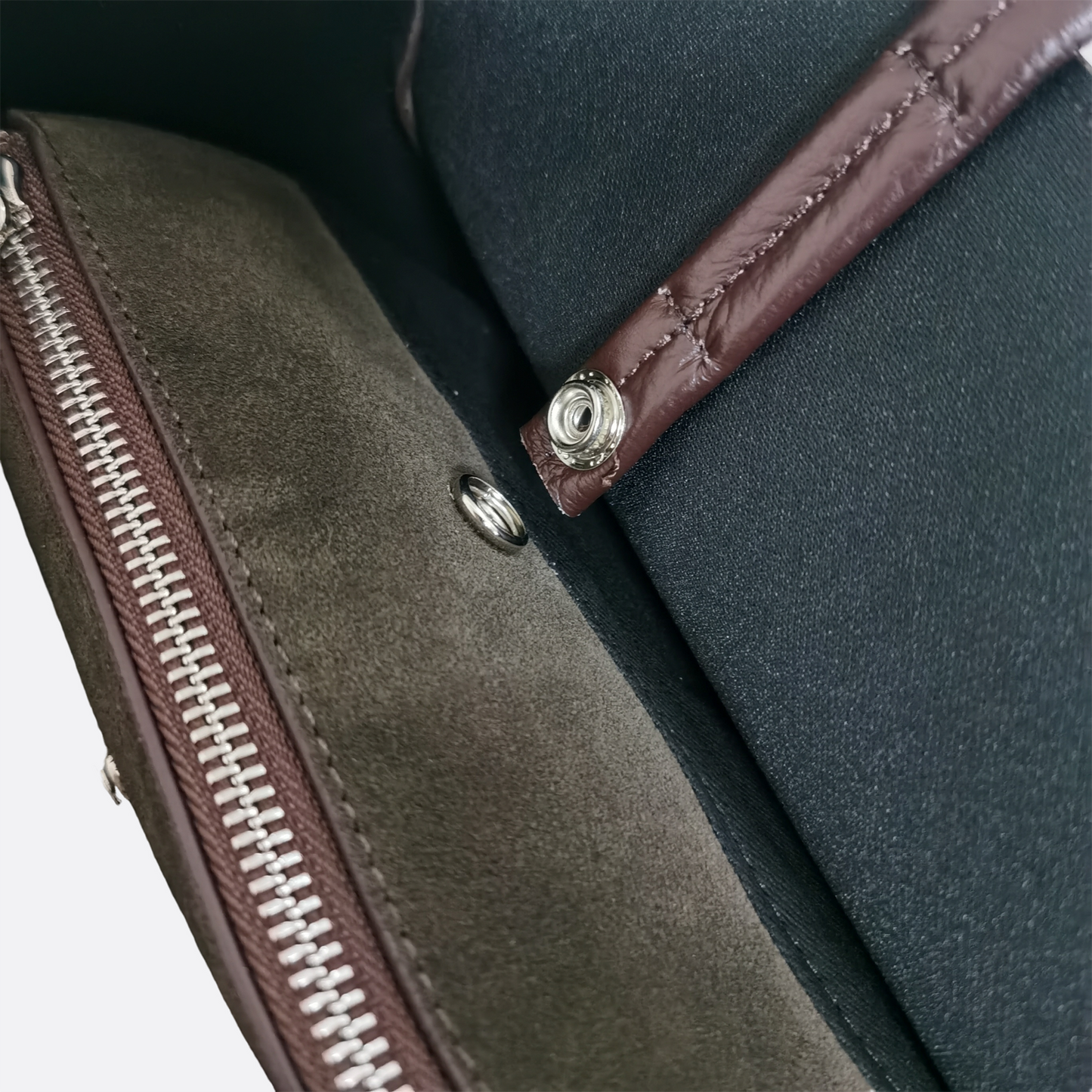 Women's genuine cowhide mixed suede leather handbag Depaule design