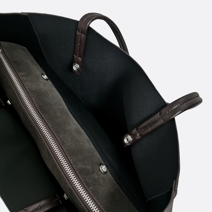 Women's genuine cowhide mixed suede leather handbag Depaule design