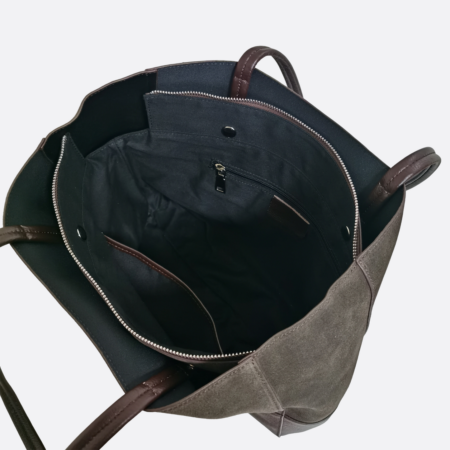 Women's genuine cowhide mixed suede leather handbag Depaule design