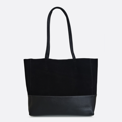 Women's genuine cowhide mixed suede leather handbag Depaule design