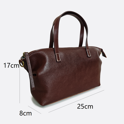 Women's genuine cowhide leather handbag Ellipse design