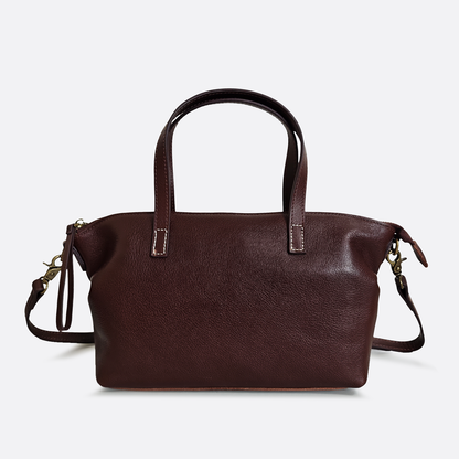 Women's genuine cowhide leather handbag Ellipse design