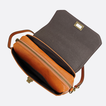 Women's genuine cowhide leather messenger satchel bag handbag Boite V2 design