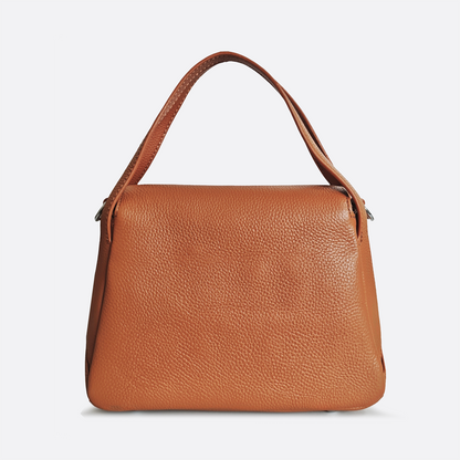 Women's genuine cowhide leather handbag Mori design with crocodile print