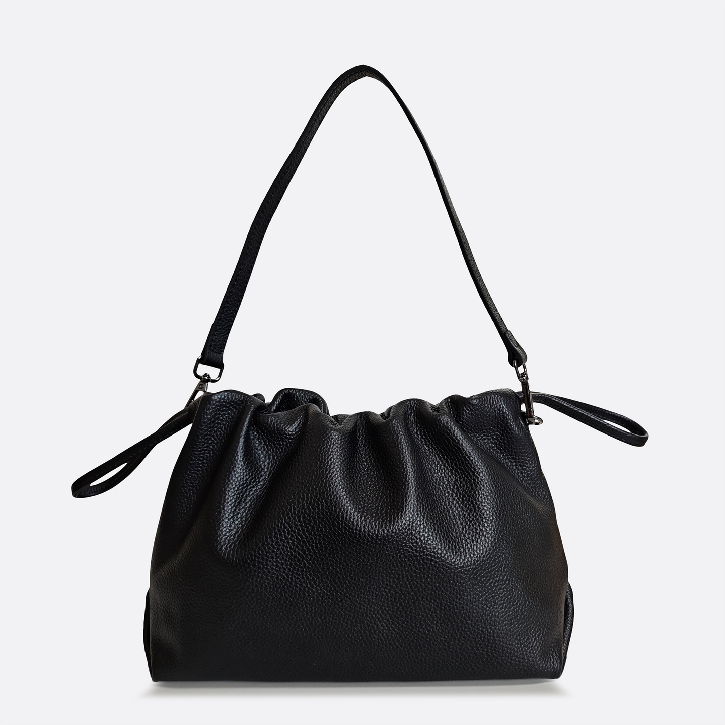 Women's genuine cowhide leather drawstring clutch handbag Kloud design