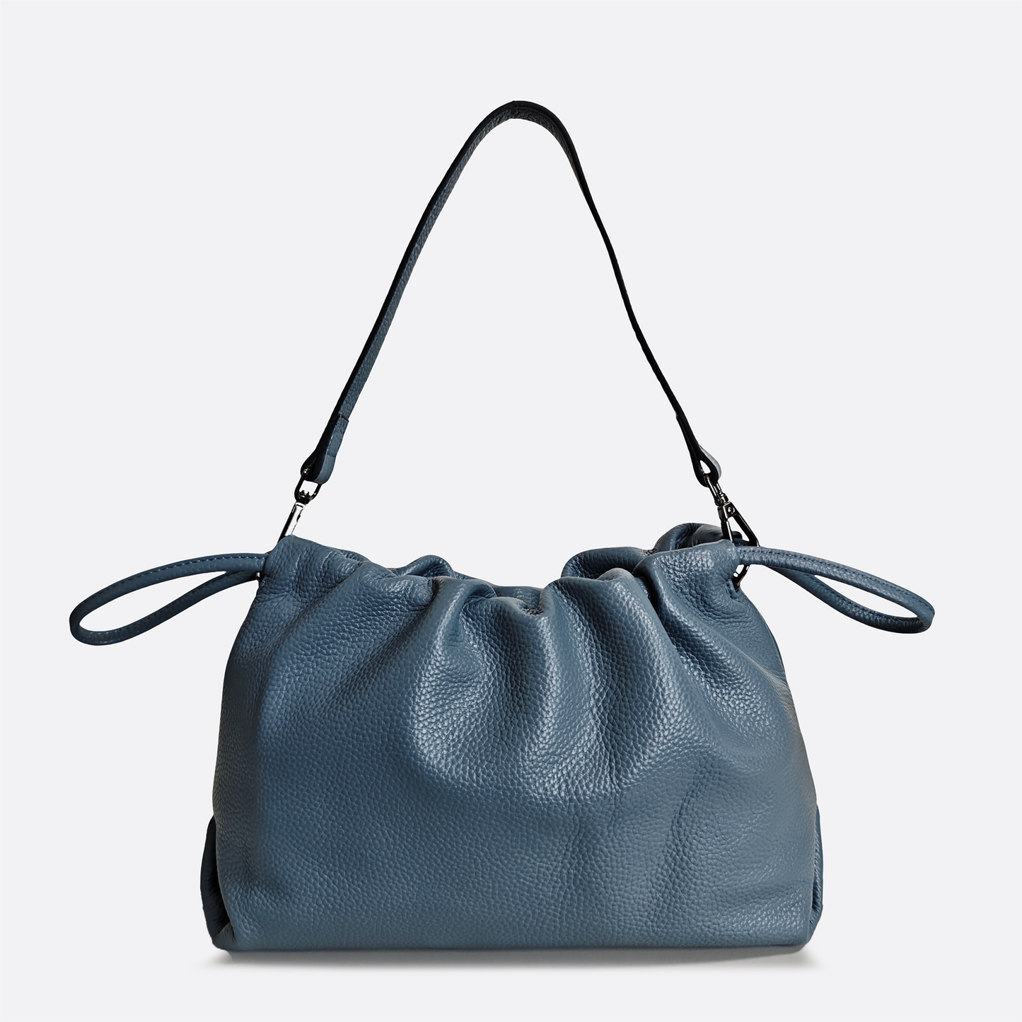 Women's genuine cowhide leather drawstring clutch handbag Kloud design