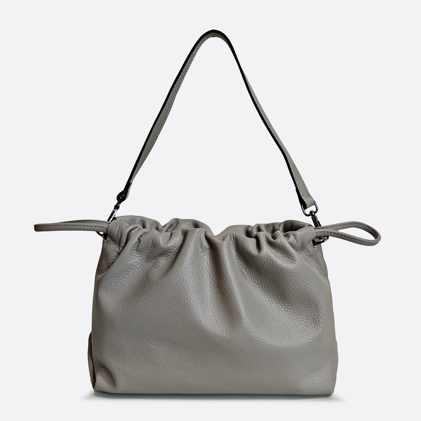 Women's genuine cowhide leather drawstring clutch handbag Kloud design