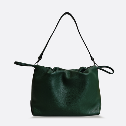 Women's genuine cowhide leather drawstring clutch handbag Kloud design