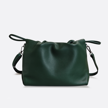 Women's genuine cowhide leather drawstring clutch handbag Kloud design