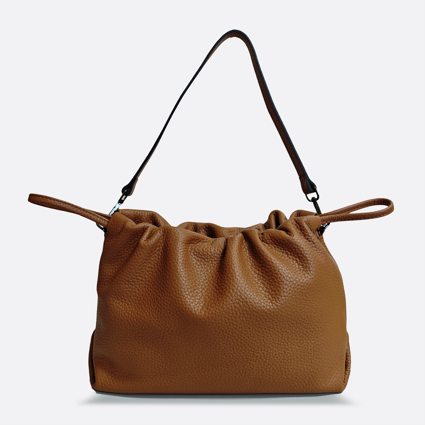 Women's genuine cowhide leather drawstring clutch handbag Kloud design