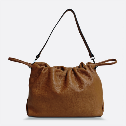 Women's genuine cowhide leather drawstring clutch handbag Kloud design