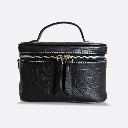 Women's cowhide leather vanity bag Schon design with strap
