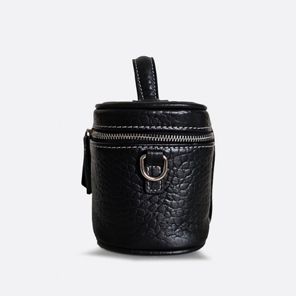 Women's cowhide leather vanity bag Schon design with strap
