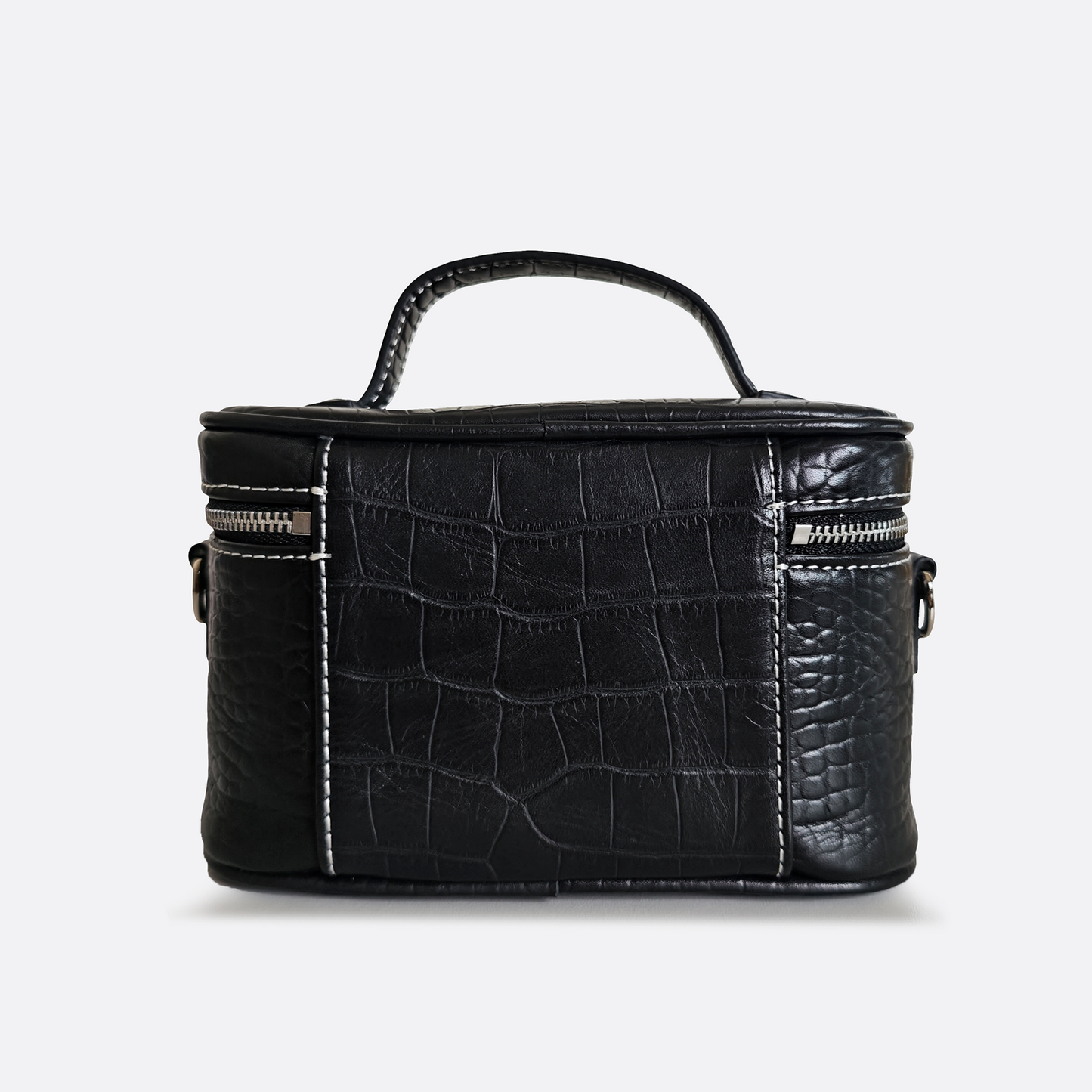 Women's cowhide leather vanity bag Schon design with strap