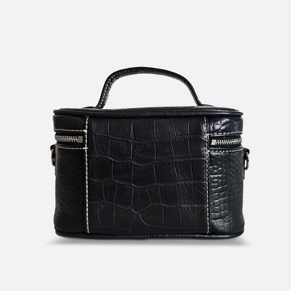 Women's cowhide leather vanity bag Schon design with strap