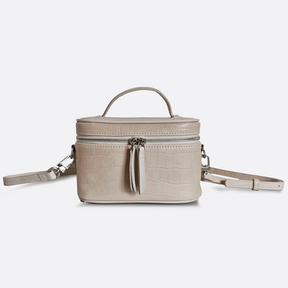 Women's cowhide leather vanity bag Schon design with strap