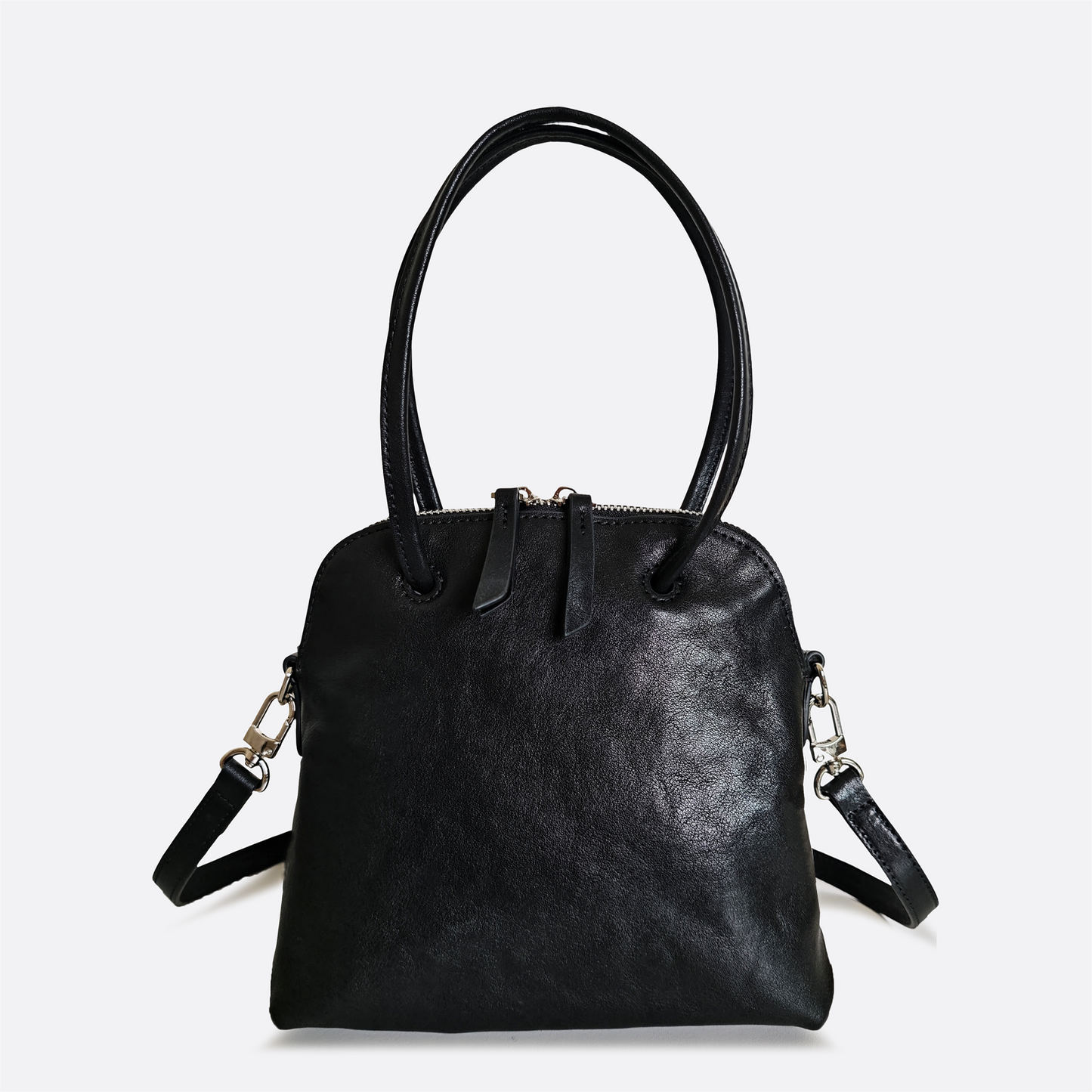 Women's genuine cowhide leather Bowler bag