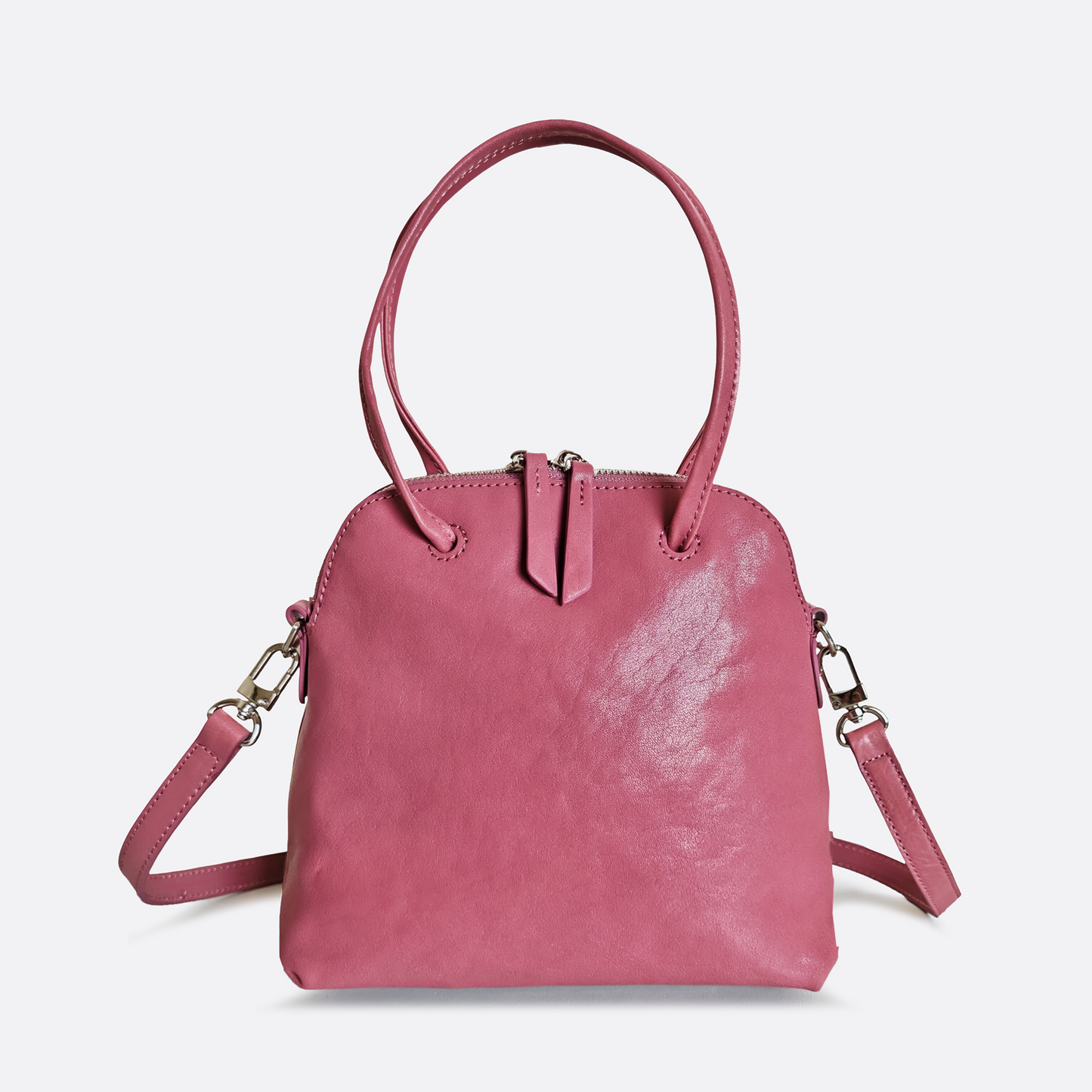 Women's genuine cowhide leather Bowler bag