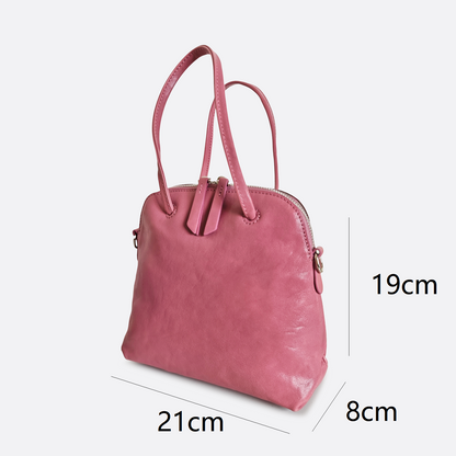 Women's genuine cowhide leather Bowler bag