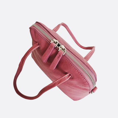 Women's genuine cowhide leather Bowler bag
