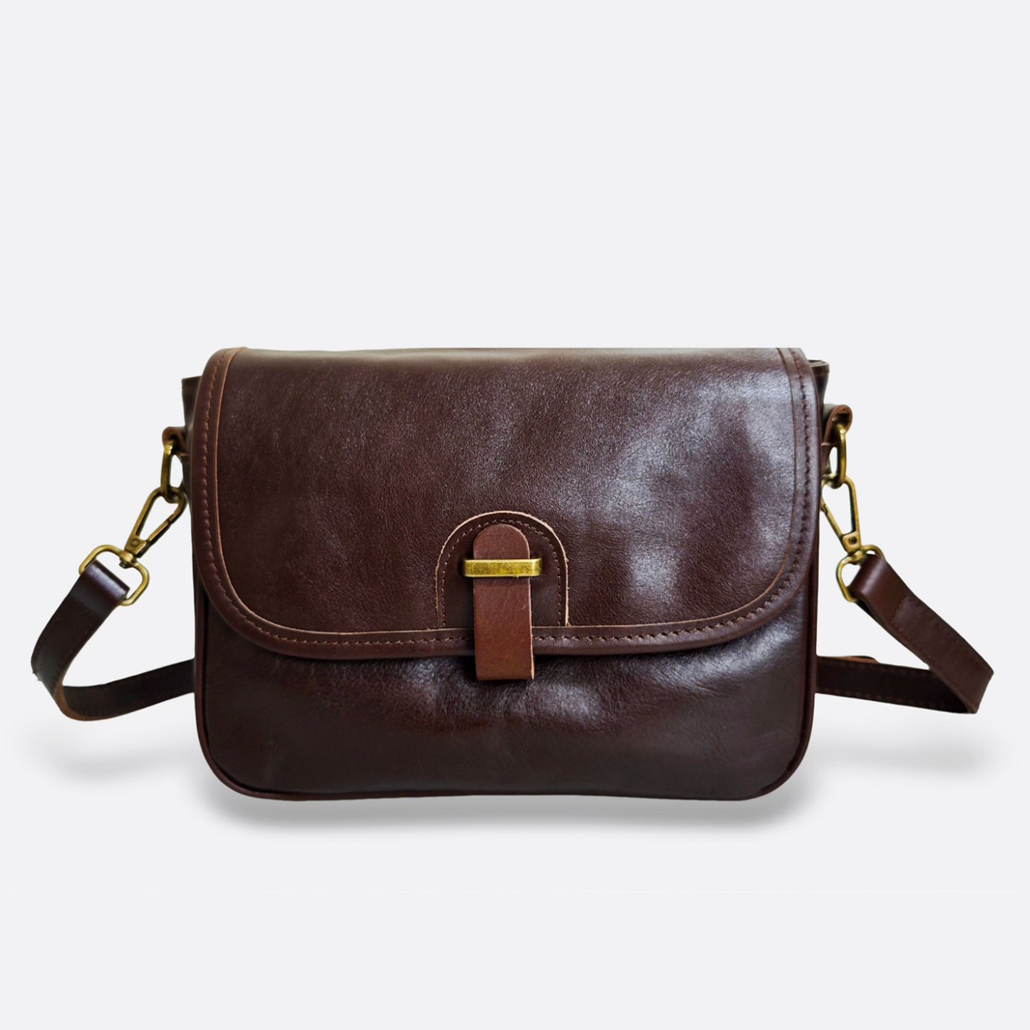 Women's genuine cowhide leather handbag Square design