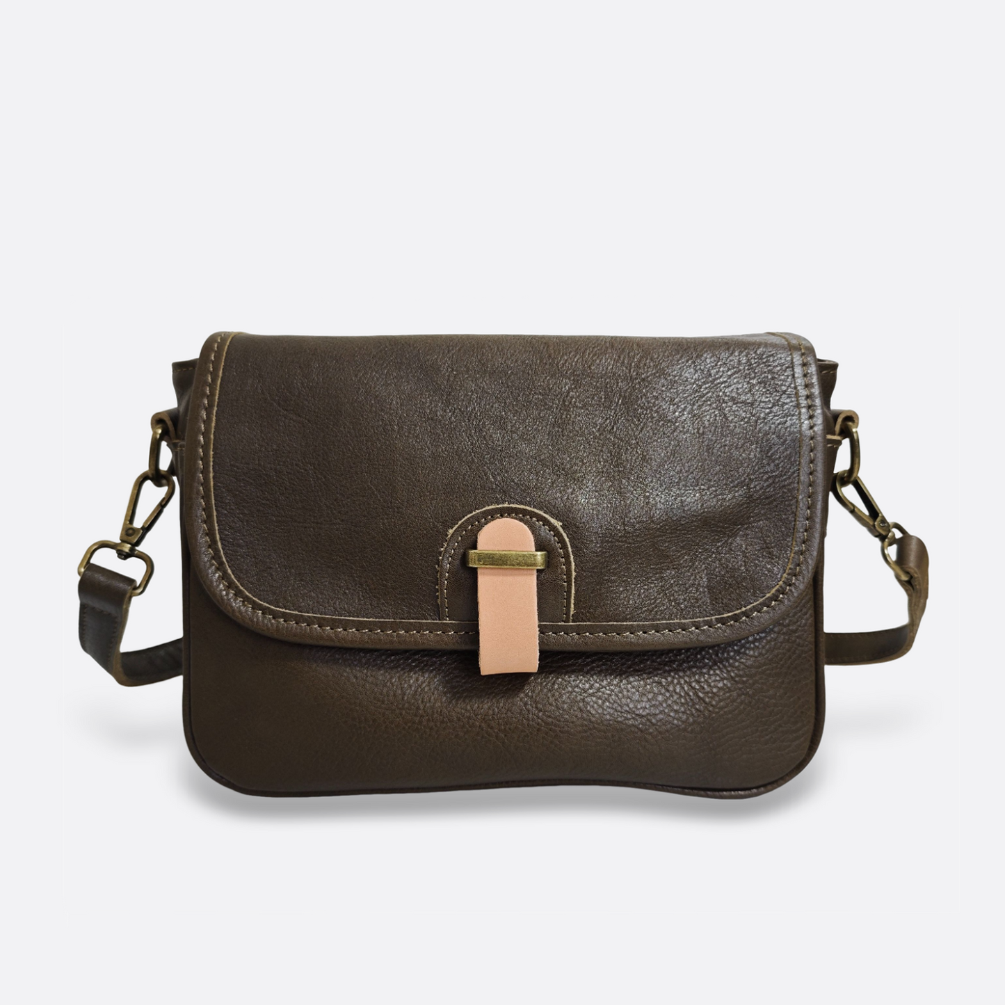 Women's genuine cowhide leather handbag Square design