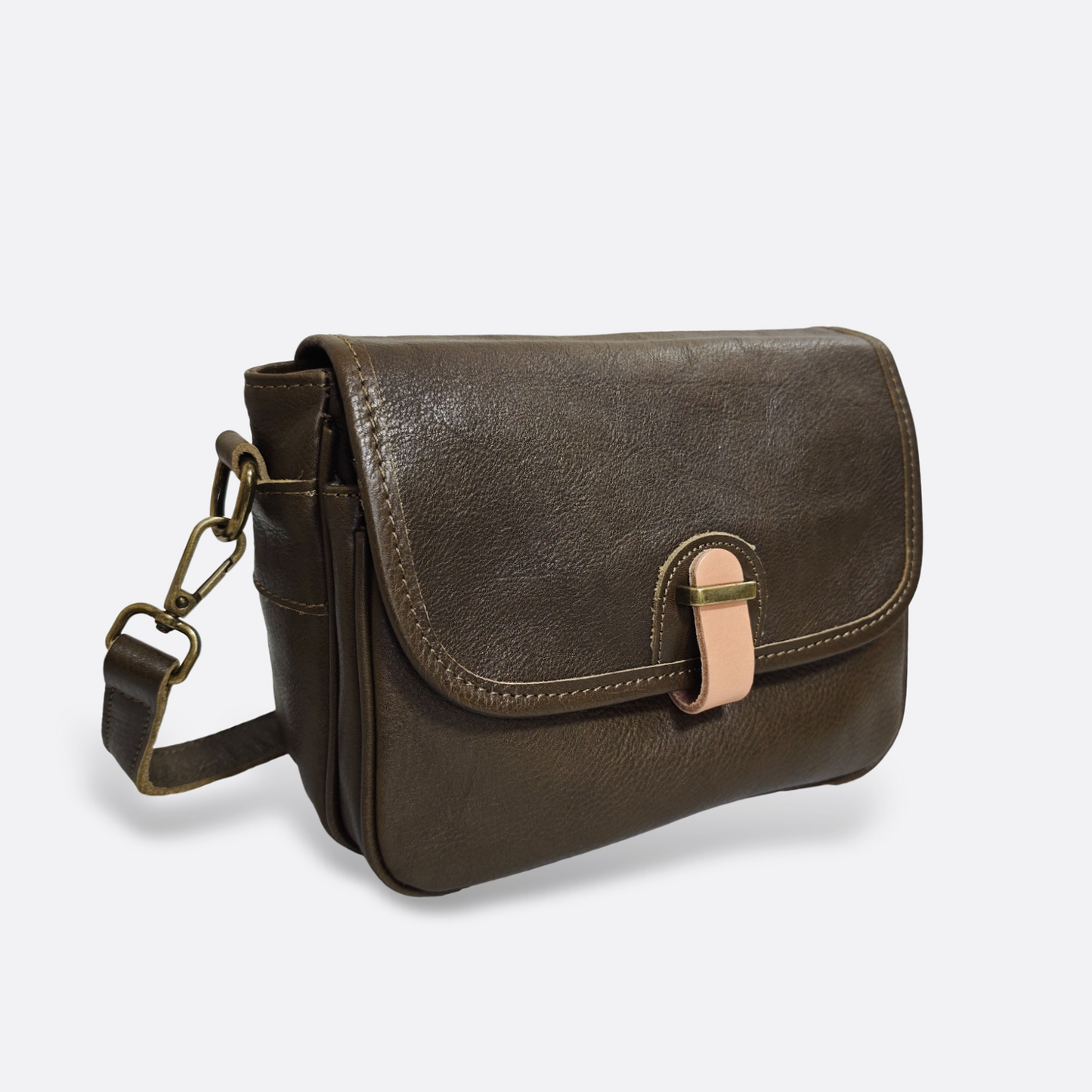 Women's genuine cowhide leather handbag Square design