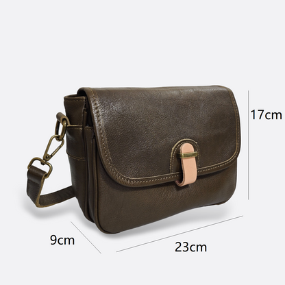 Women's genuine cowhide leather handbag Square design