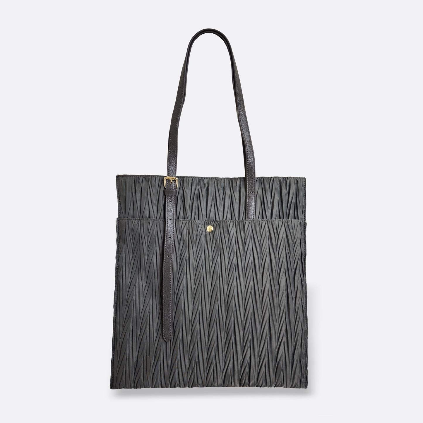 Women's nylon mix genuine cowhide leather handbag Cara design