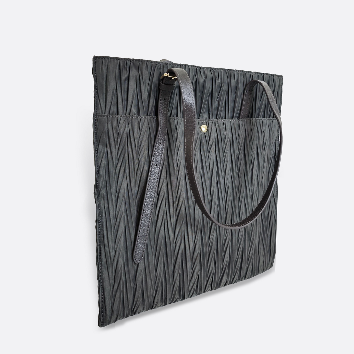 Women's nylon mix genuine cowhide leather handbag Cara design