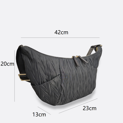 Women's nylon handbag Croissant design