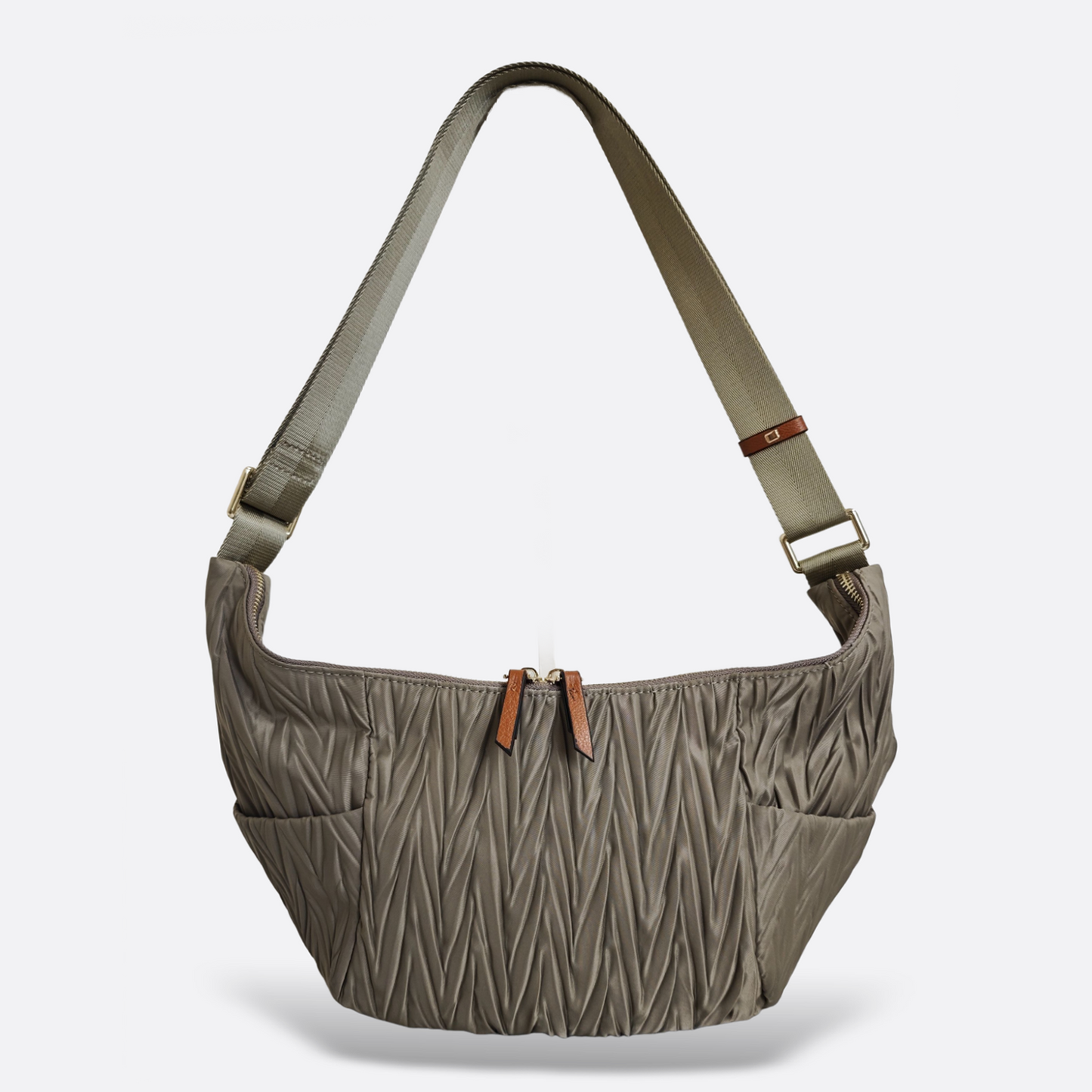 Women's nylon handbag Croissant design