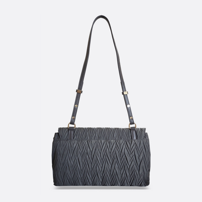 Women's nylon mix genuine cowhide leather handbag Boite design