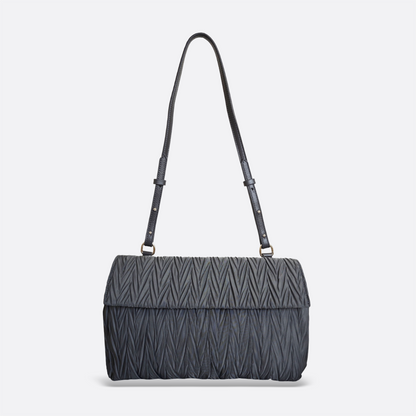 Women's nylon mix genuine cowhide leather handbag Boite design
