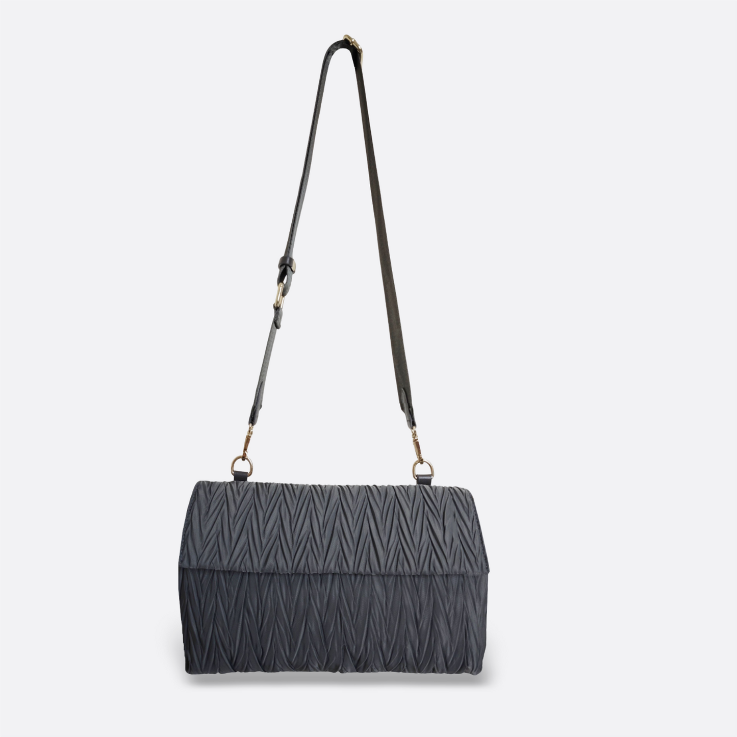 Women's nylon mix genuine cowhide leather handbag Boite design