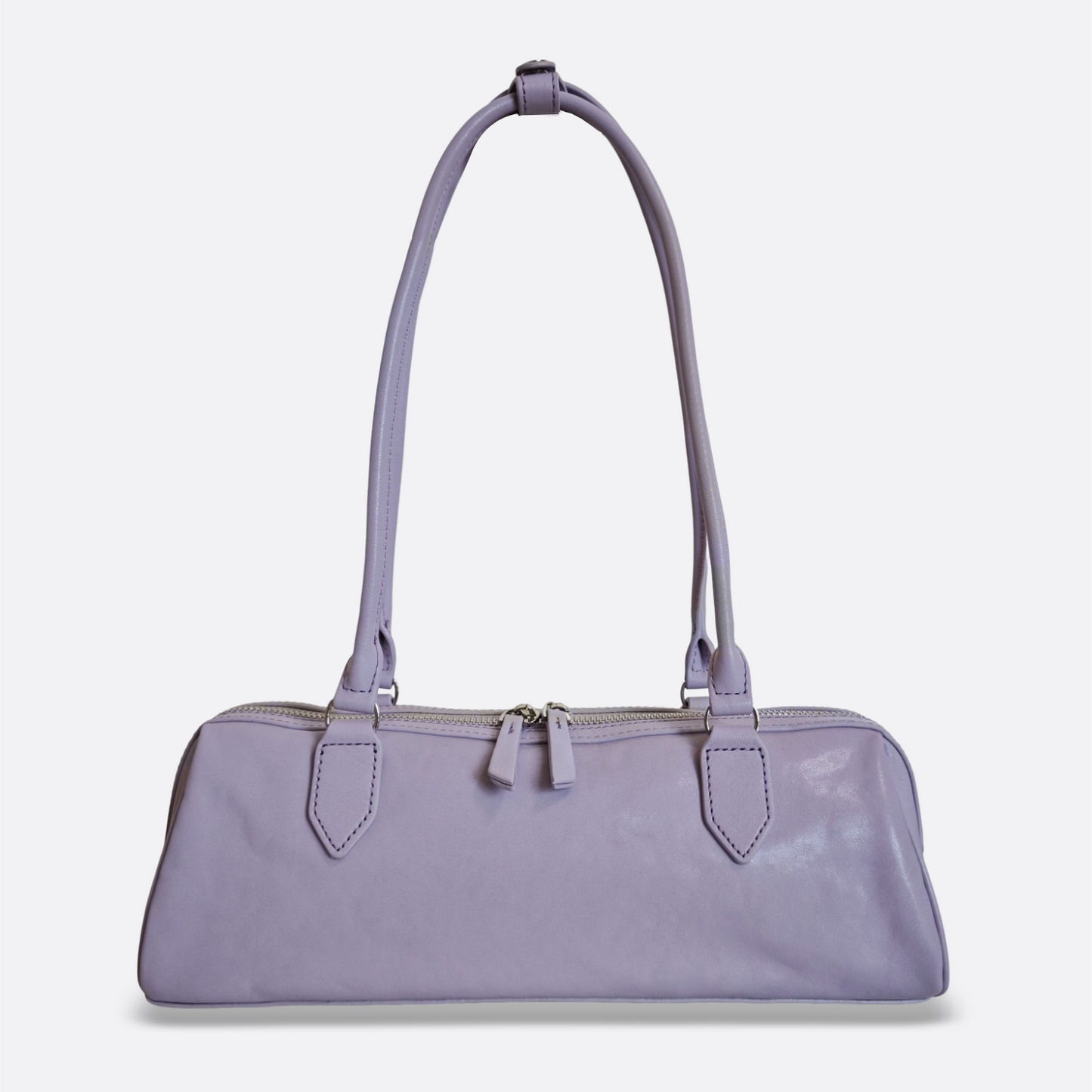 Women's genuine cowhide leather baguette bag
