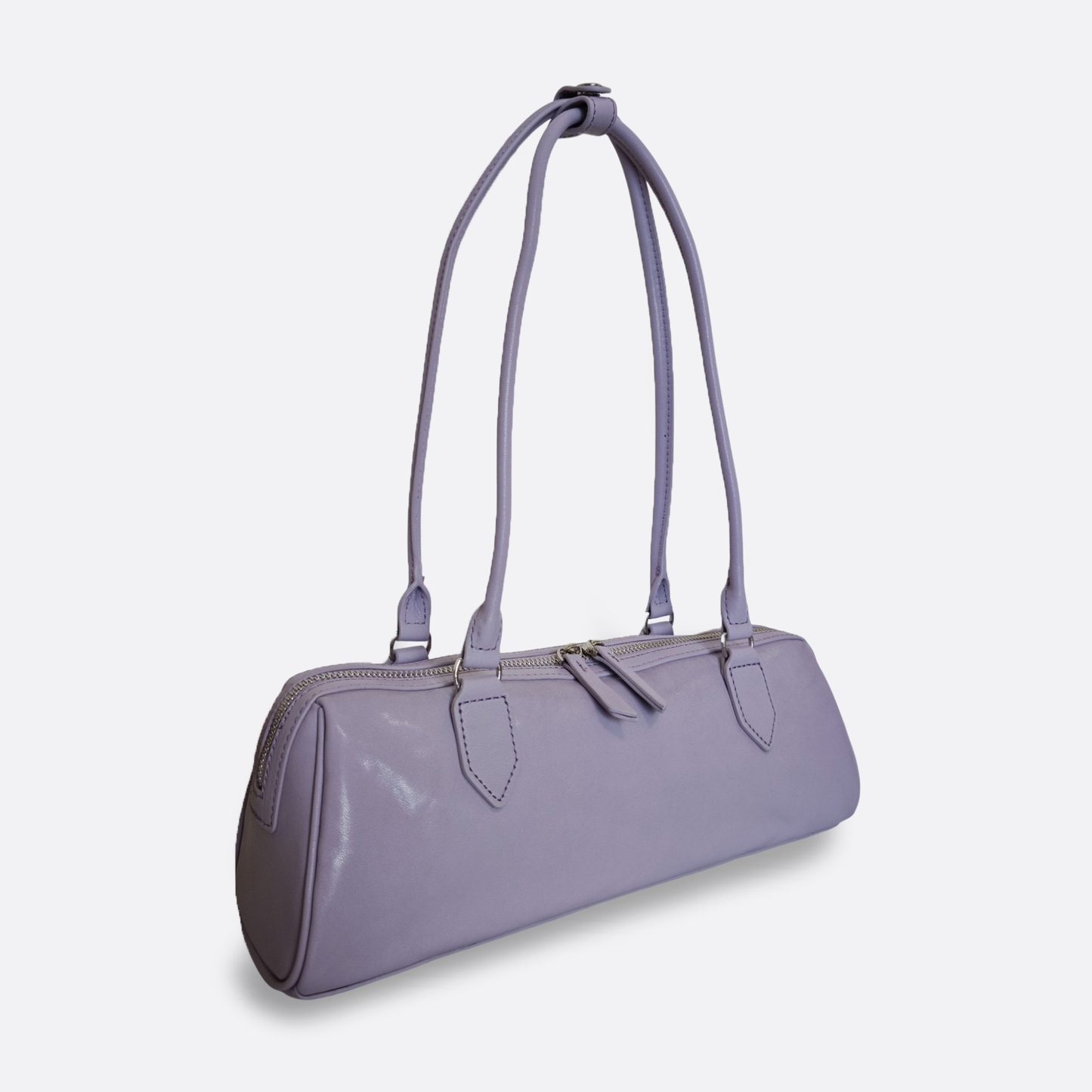 Women's genuine cowhide leather baguette bag