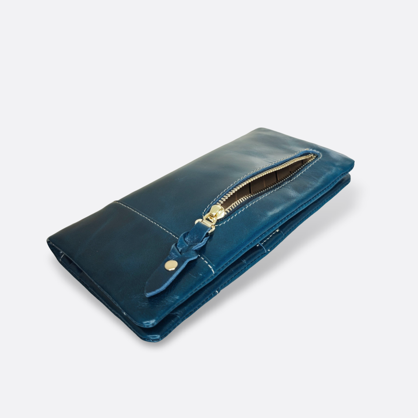 Women's waxed cowhide leather wallet/purse Prya V3 design