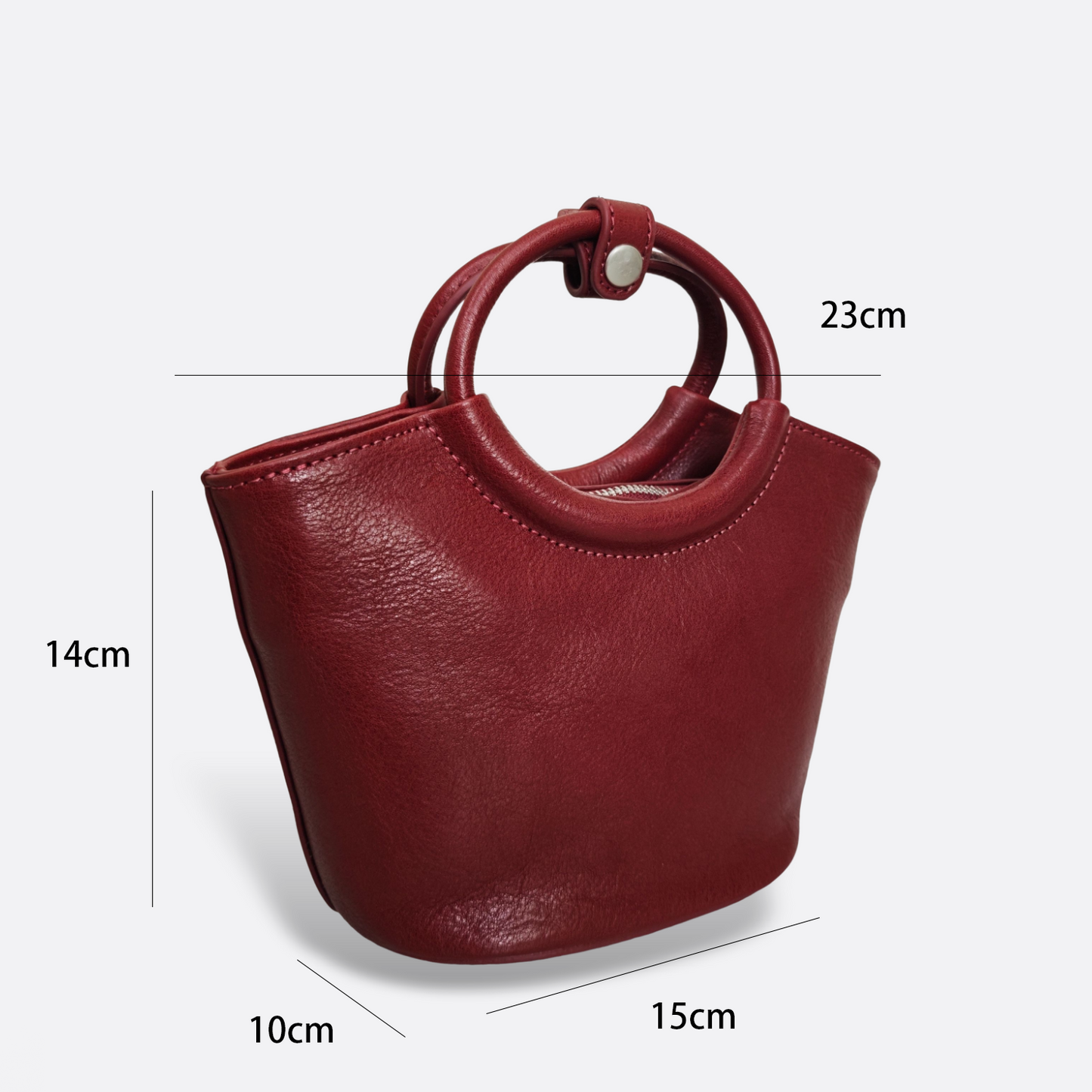 Women's genuine cowhide leather handbag Mini Bracelet design