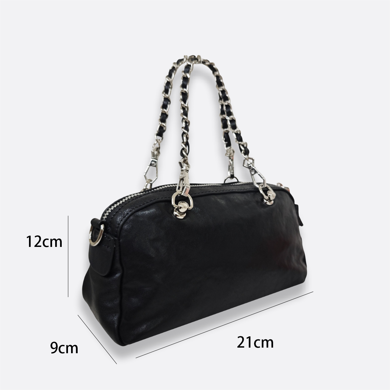 Women's genuine cowhide leather handbag Loaf design