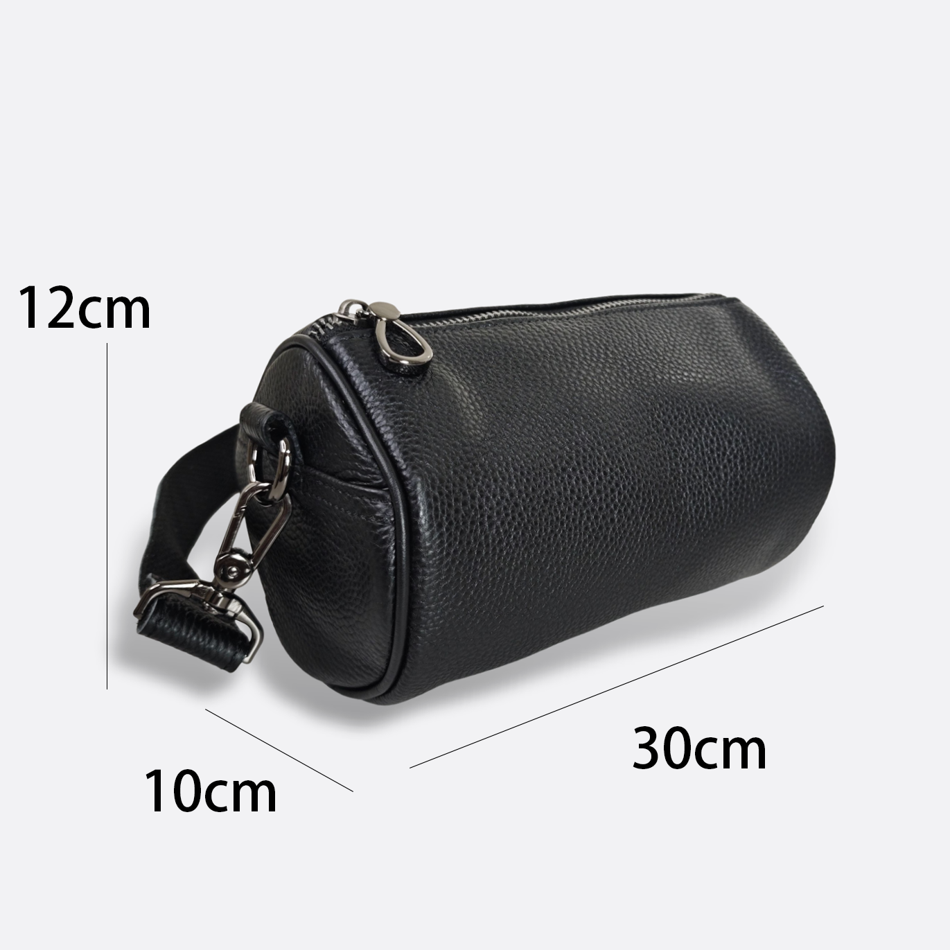 Unisex genuine cowhide leather barrel bag Cylinder design