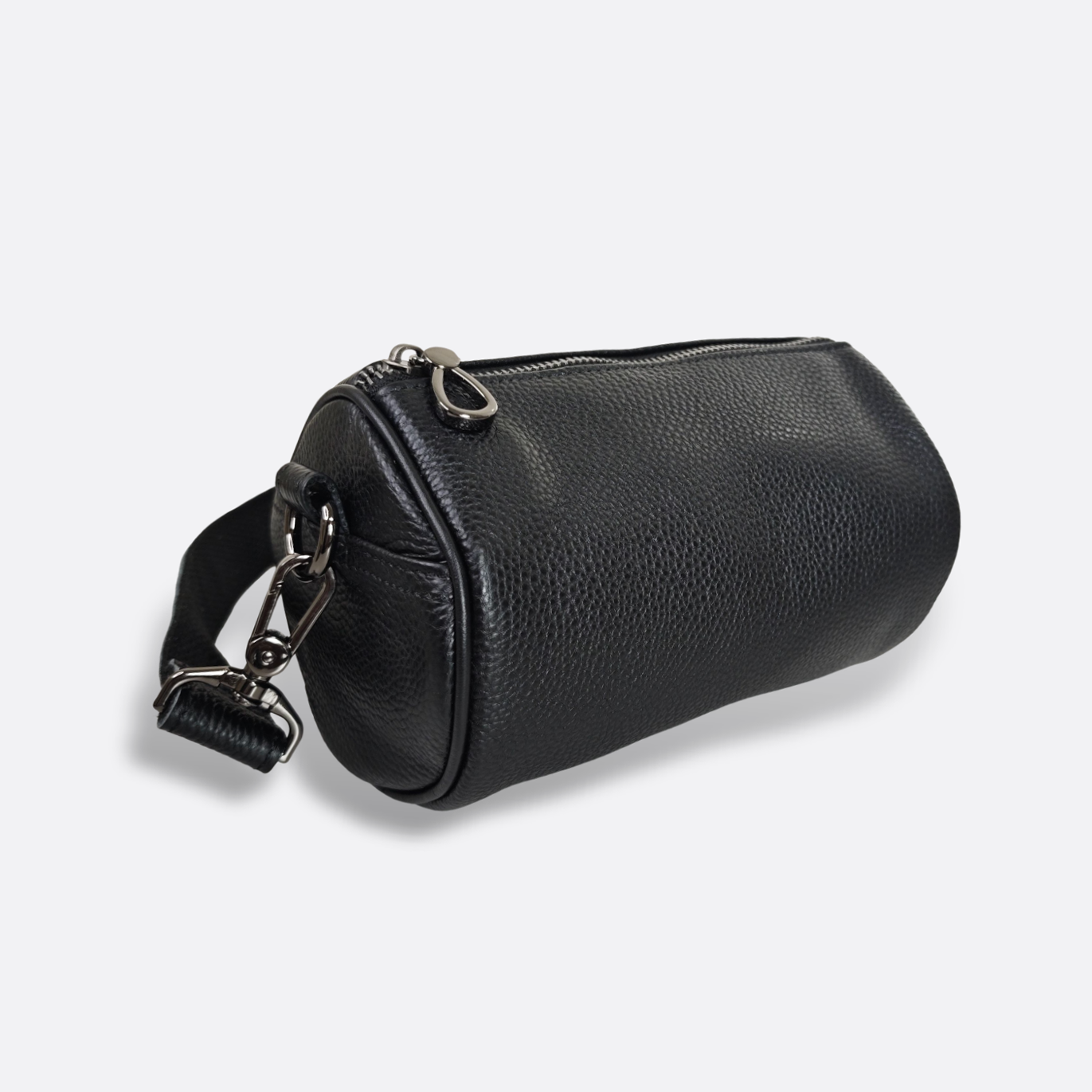 Unisex genuine cowhide leather barrel bag Cylinder design